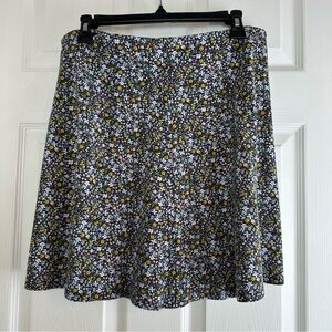 Loft Garden Seamed Flounce Mini Skirt - Floral Print - Size Medium